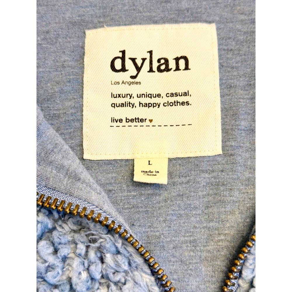 True Grit Dylan Frosty Tipped Denim Blue Quarter Zip Pullover Size L ❄️💙❄️ - Picture 4 of 9